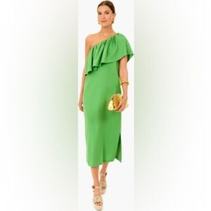NWOT - Bright Green One Shoulder Dress - Still in Original Package/Never Worn!